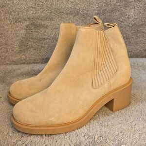 Andre Assous Gemma Water Resistant Suede Leather‎ Chelsea Ankle Boots 9.5M NEW